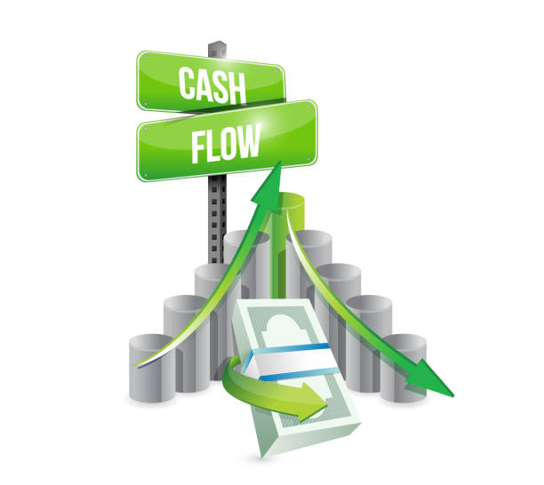 Cash flow business graph illustration design vector art illustration