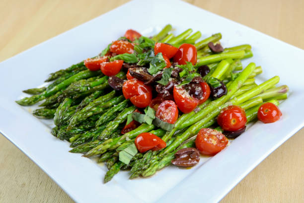 istock Pan-Roasted Asparagus with Cherry Tomatoes & Olives 1167880083