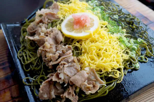 Photo of Kawara soba, famous cuisine in Yamaguchi, Japan