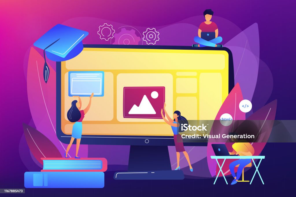 Web Development Courses Vector Web Development Courses Concept Vector Illustration Stock Illustration ...