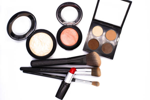 istock set of professional decorative cosmetics, makeup tools and accessory on white background with copy space for text. beauty, fashion, party and shopping concept. flat lay frame composition, top view 1167887687
