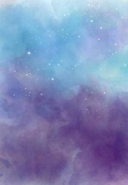 Abstract galaxy watercolor backgrounds stock photo