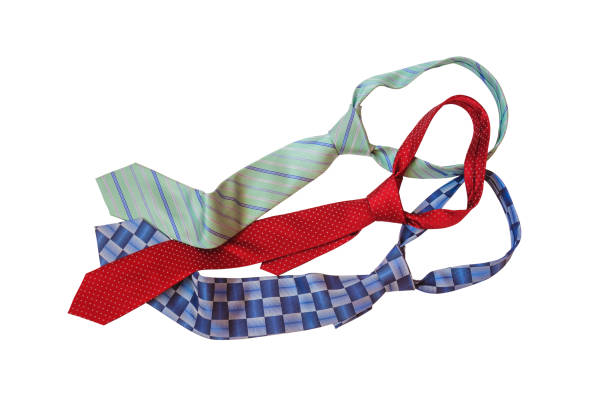 istock Stylish red, blue and green neckties isolated on white. 1167896859