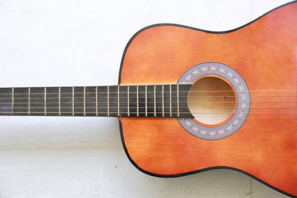 istock close up half acoustic guitar on white background with right free space 1167897820