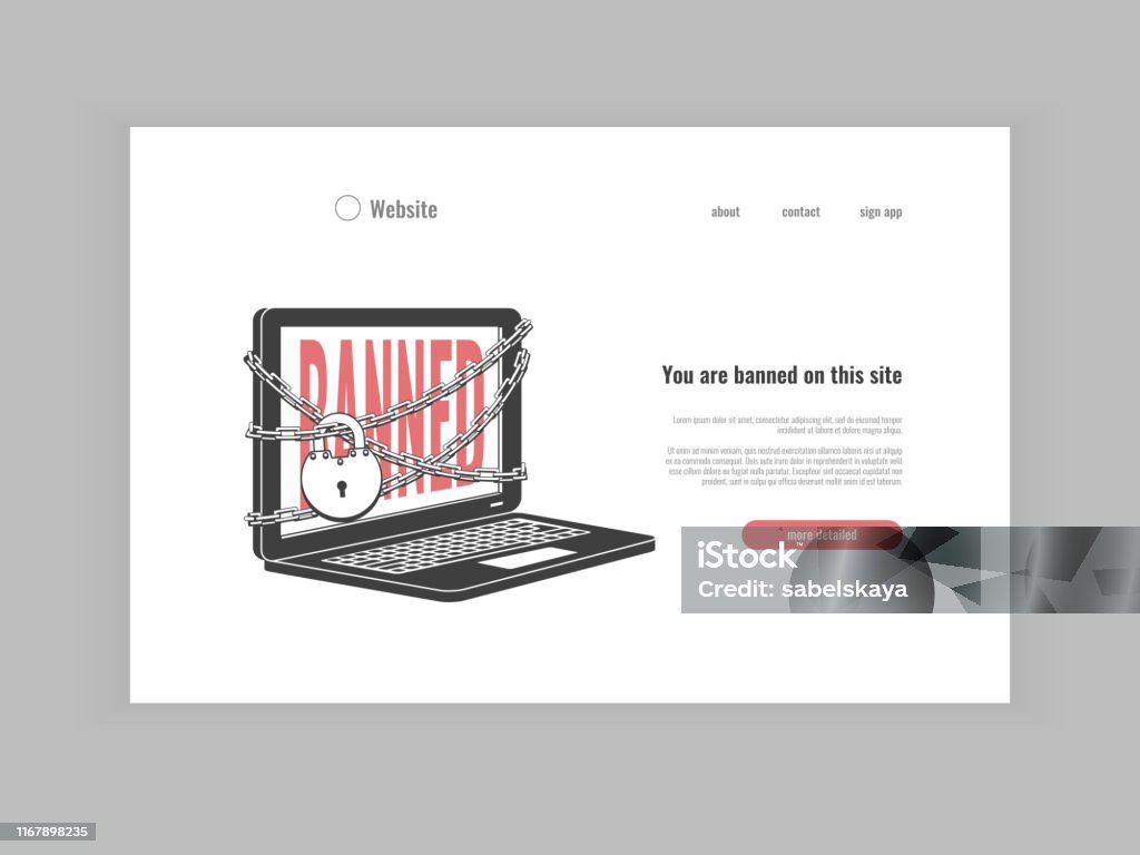 Internet Block Forbidden Internet Website Access Forbidden Poster Vector Stock Illustration ...
