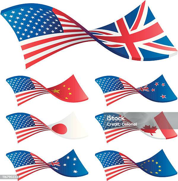 통화표시가 거래 파트너us 미국에 대한 스톡 벡터 아트 및 기타 이미지 - 미국, 영국 국기, 영국