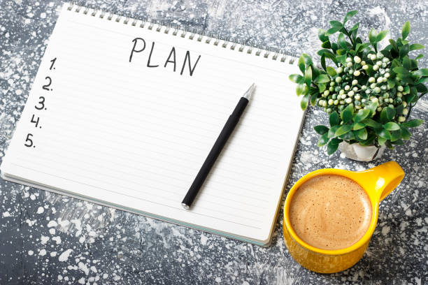 istock Inscription Plan in notepad, close-up, top view, concept of planning, goal setting 1167904014