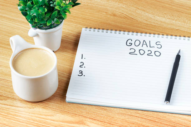 istock Inscription Goals 2020 in a notebook, close-up, concept of planning, setting purpose 1167904048