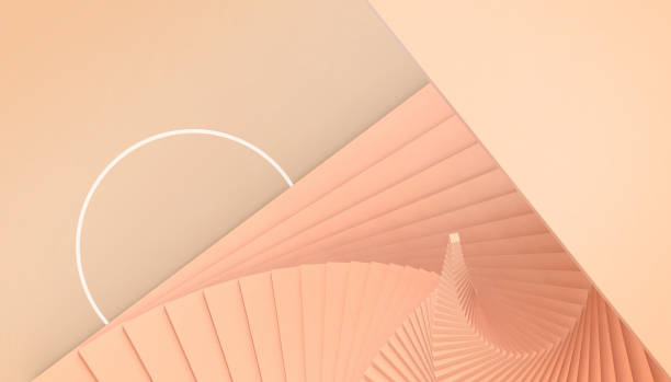 istock Abstract geometric dynamic Spiral minimal style Spiral Modern Art  and Orange paste  color background - 3D rendering 1167904992