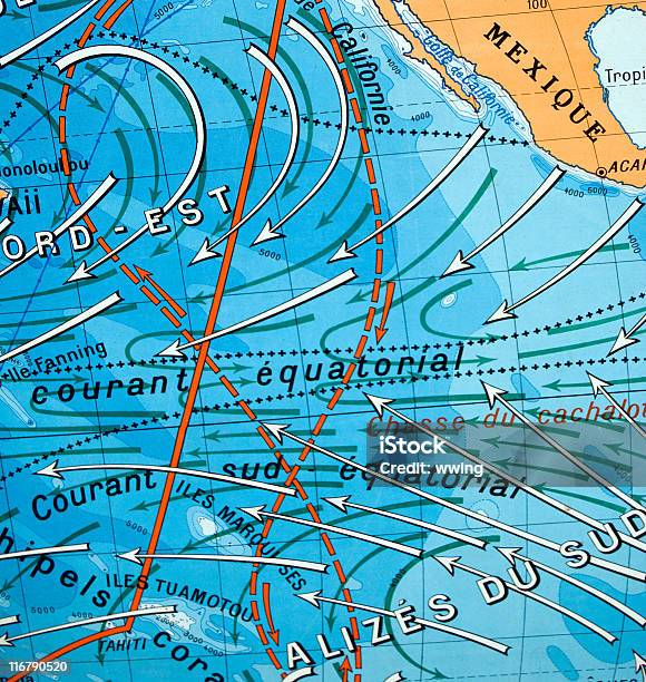 Old Fashioned Карта На Currents — стоковые фотографии и другие картинки Прилив и отлив - Прилив и отлив, Карта, Море