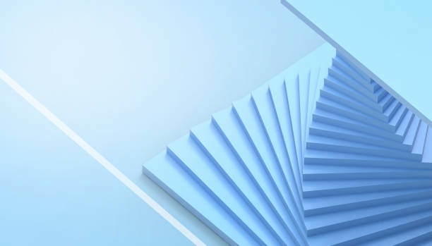 istock Abstract geometric dynamic Spiral minimal style Spiral Modern Art and blue paste  background  - 3d rendering 1167905947