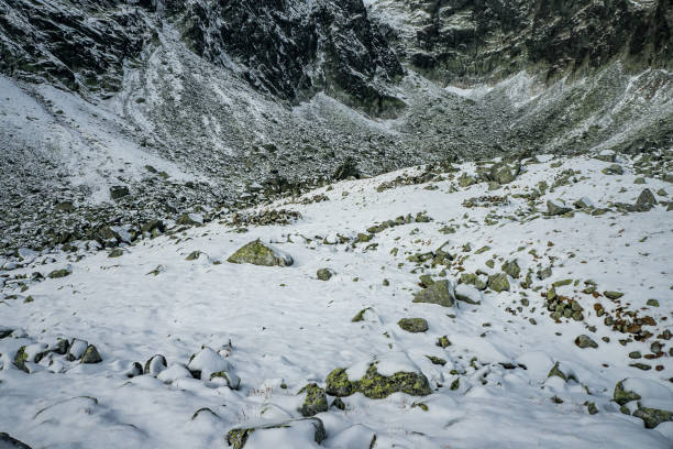 istock Mountains, rocks, snow, frost. Mountains, stone circus covered with snow. 1167906791