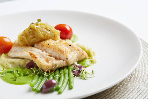 istock Grilled fish dish at fine dining restaurant 1167910713