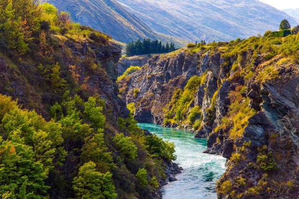 приключения в новой зеландии - kawarau river стоковые фото и изображения