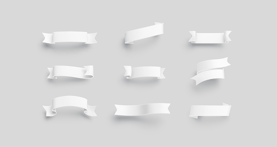 Set de maqueta de banderadema blanca en blanco en blanco, aislado photo