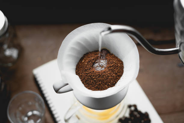 istock Drip Coffee Black coffee brewed in low light in the house 1167917178