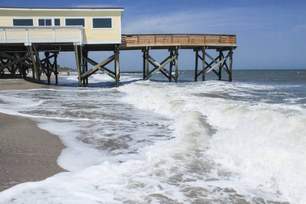 Atlantic waves Edisto Island Beach in South Carolina edisto island south carolina stock pictures, royalty-free photos & images