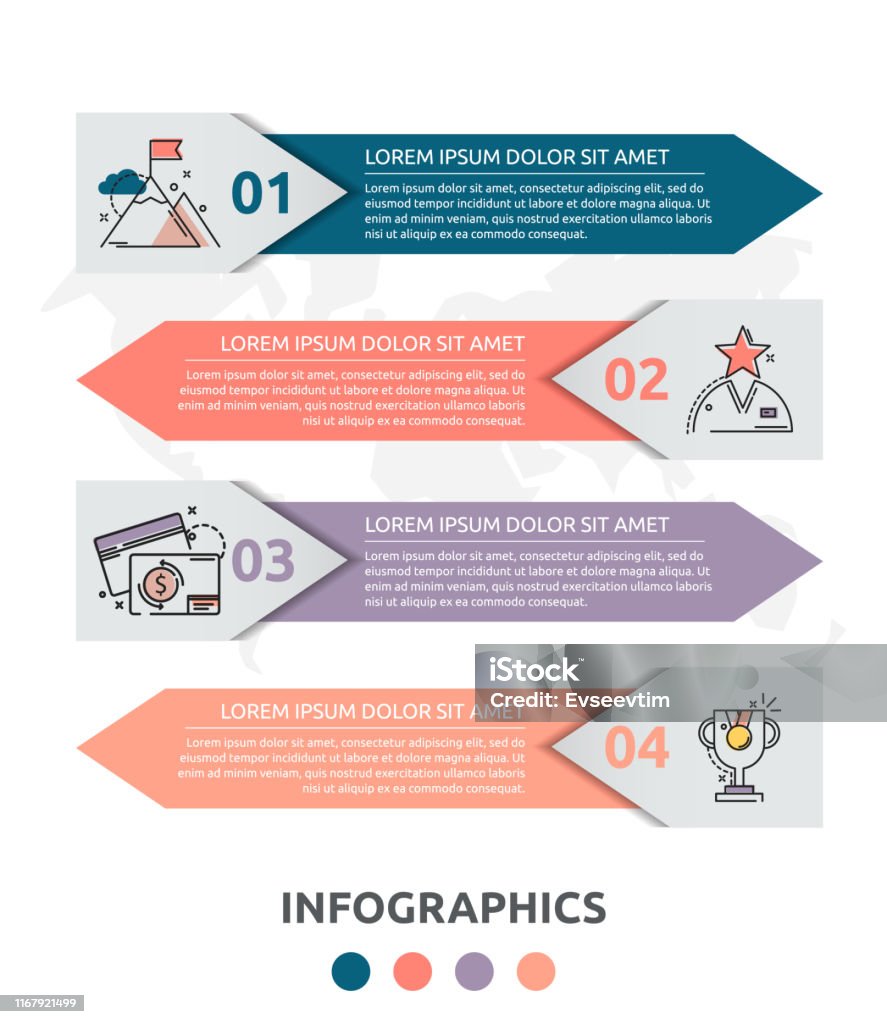Infographics Label Vector Infographic Flat Template For Four Label Diagram Graph Business ...