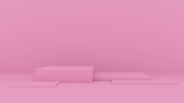 istock 3d abstract background render. Pink platform for product display. Interior podium place. Blank decoration template for design. 1167923404