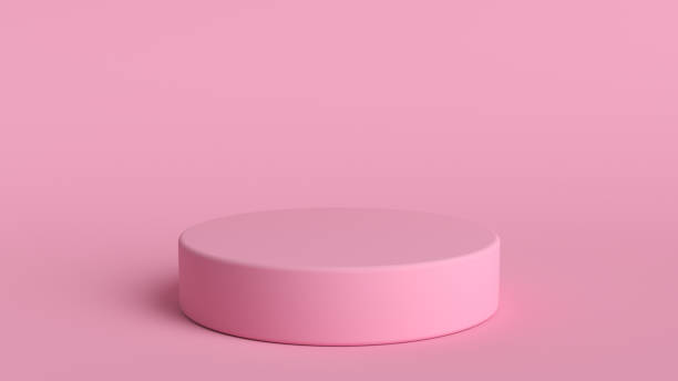 3d abstract background render. Pink platform for product display. Interior podium place. Blank decoration template for design.