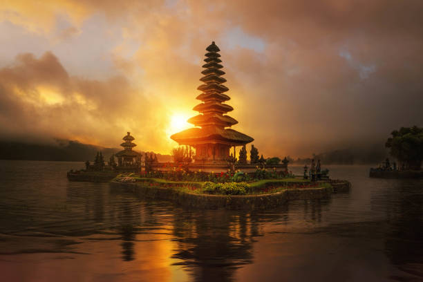 istock sunset in Ulun Danu Bratan temple in Bali 1167925056