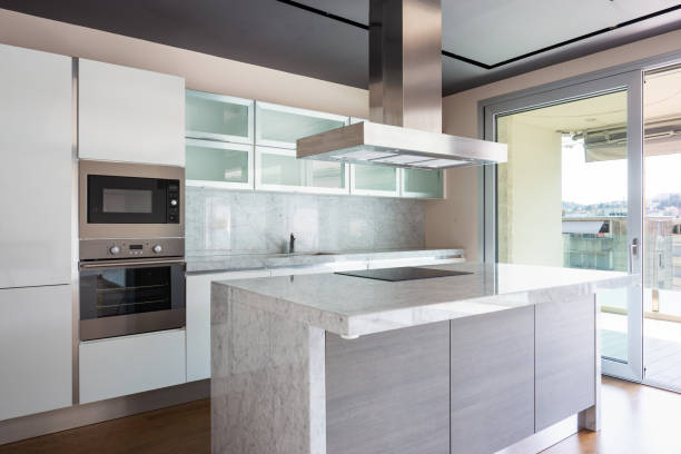 istock Living room with kitchen island, modern apartment 1167925422