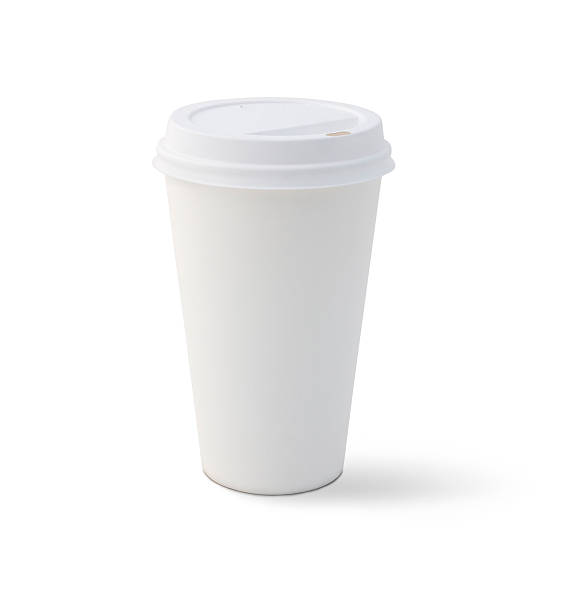 em branco, xícara de café - take out food nobody disposable cup coffee - fotografias e filmes do acervo
