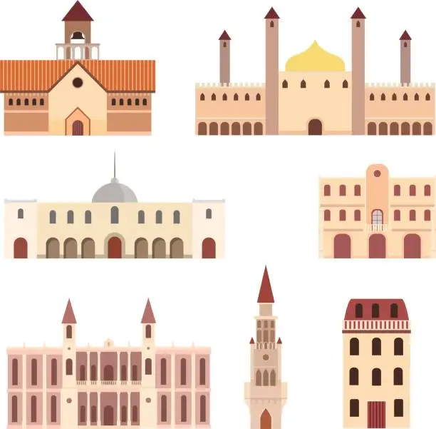 Vector illustration of Religious buildings