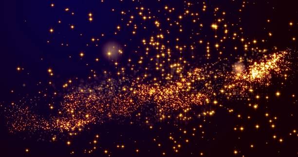 istock Golden confetti bokeh lights on the black and Navy blue background. 3d render 1167932842