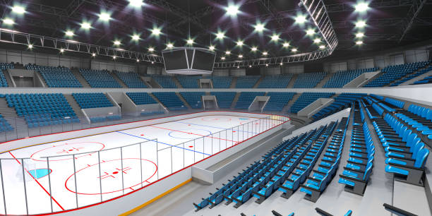 istock Interior hockey stadium with blue seats. 1167934871