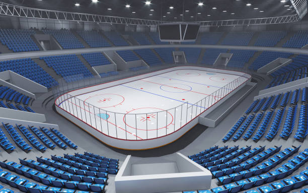 istock Interior hockey stadium with blue seats. 1167934897