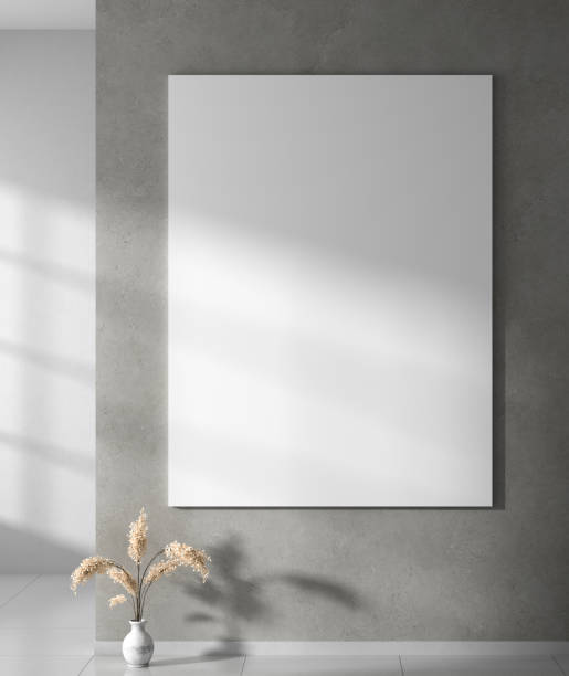 istock Mock up poster frame in modern style interior. Minimalist interior design. 3D illustration. 1167935730
