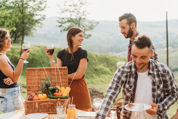 istock Friends making an aperitif and drinking wine during a barbecue party 1167937030