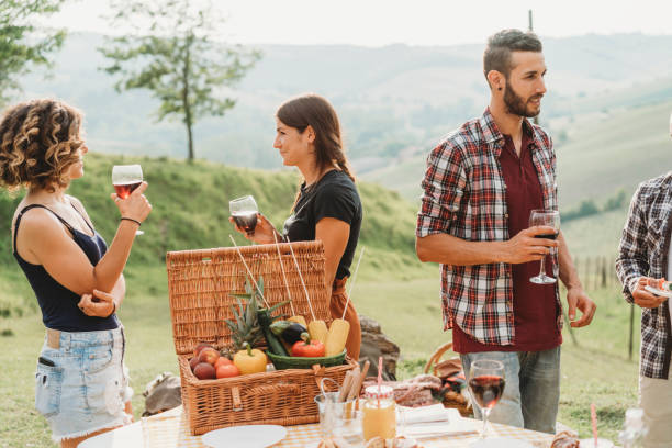 istock Friends making an aperitif and drinking wine during a barbecue party 1167937032