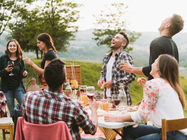 istock Friends making an aperitif and drinking wine during a barbecue party 1167937065