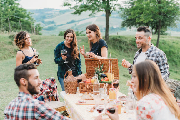 istock Friends making an aperitif and drinking wine during a barbecue party 1167937067