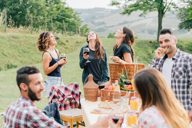 istock Friends making an aperitif and drinking wine during a barbecue party 1167937089