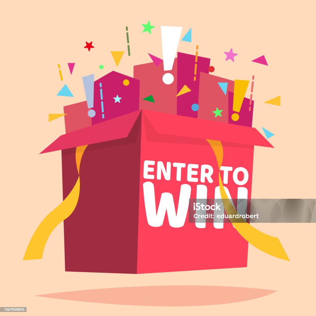 Prize Box Win Vector Enter To Win Prizes Gift Box Stock Illustration - Download Image Now ...