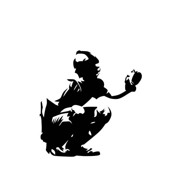 ilustraciones, imágenes clip art, dibujos animados e iconos de stock de receptor de béisbol, dibujo de tinta. silueta vectorial aislada del jugador de béisbol - baseball silhouette pitcher playing