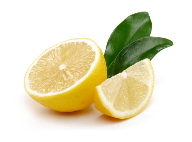 istock Fresh yellow lemon fruits with leaves isolated 1167946143