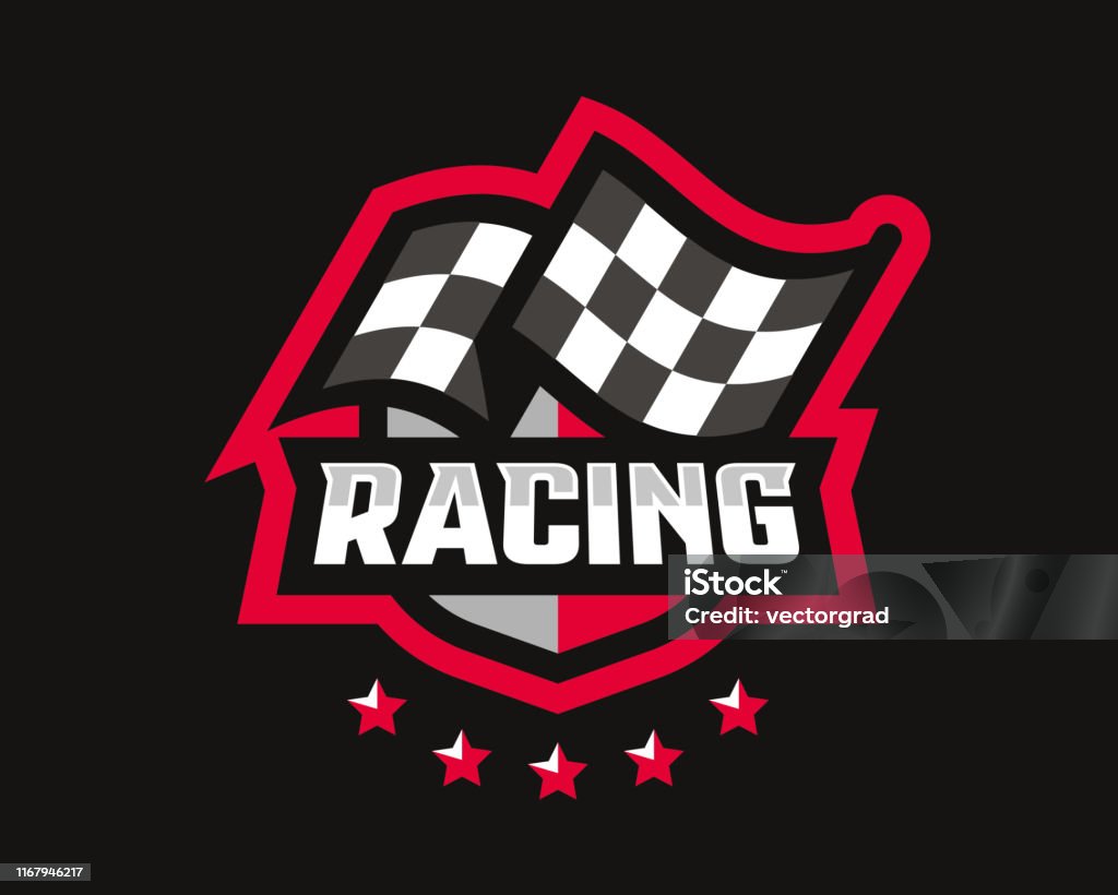 Frame Racing Design Logo Racing Logo Design Checkered Finish Flag Emblem Template Editable For ...