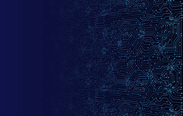 abstrakcyjna płytka drukowana 3d. futurystyczna ilustracja wektorowa. - electronics industry circuit board computer chip engineering stock illustrations