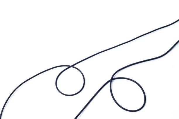 istock Black wire cable of usb or adapter isolated on a white background. Electronic concept 1167956259