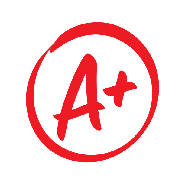 Vector A Plus Red Grade Mark Vector A Plus Red Grade Mark test results stock illustrations