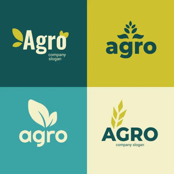 Vector illustration of Agro company icons