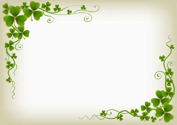 Vector illustration of Shamrock Border