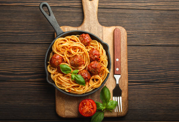 istock Meatballs pasta in tomato sauce 1167961889