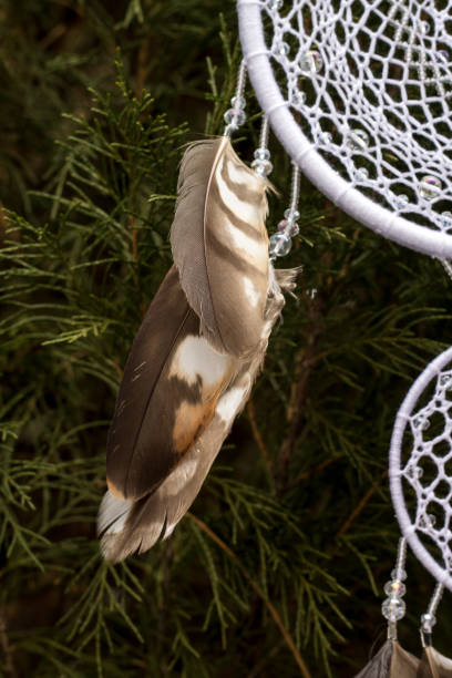 istock Handmade dream catcher with feathers threads and beads rope hanging 1167963755