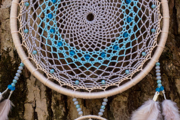 istock Handmade dream catcher with feathers threads and beads rope hanging 1167965519