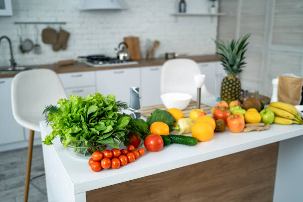 istock Fresh organic vegetables and fruits on the table. 1167968269
